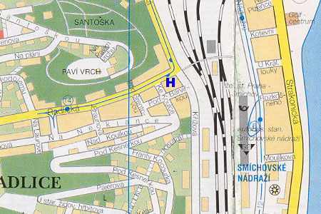 hostel Arpacay - poloha na mape Prahy