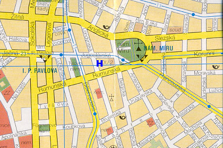 hotel Lunik - poloha na mape Prahy
