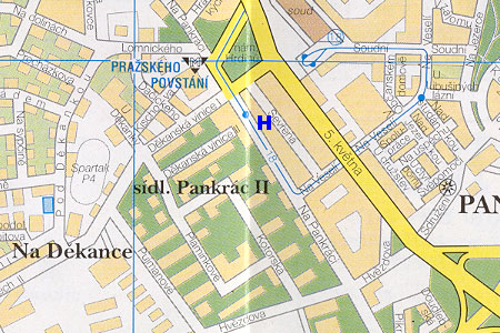 hotel Otar - poloha na mape Prahy
