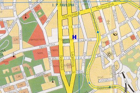 hotel Prague Centre - poloha na mape Prahy