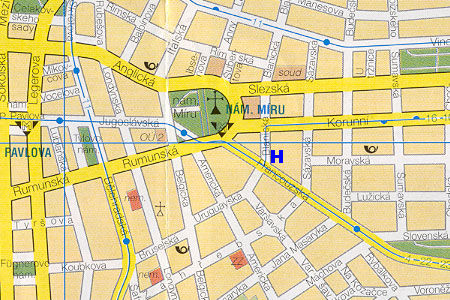 hotel Tosca - poloha na mape Prahy